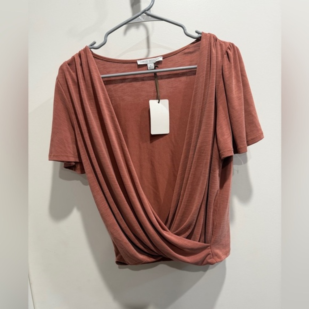 Green Envelope Terracotta Drape Blouse